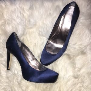 Calvin Klein Satin Navy Heel